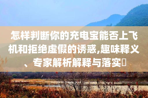 怎樣判斷你的充電寶能否上飛機(jī)和拒絕虛假的誘惑,趣味釋義、專家解析解釋與落實(shí)?