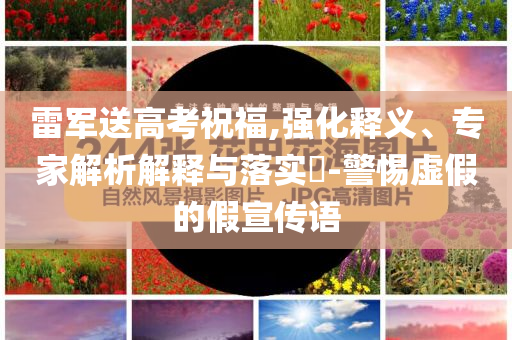 雷軍送高考祝福,強(qiáng)化釋義、專家解析解釋與落實?-警惕虛假的假宣傳語