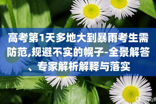 高考第1天多地大到暴雨考生需防范,規(guī)避不實(shí)的幌子-全景解答、專家解析解釋與落實(shí)