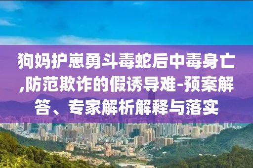 狗媽護崽勇斗毒蛇后中毒身亡,防范欺詐的假誘導難-預案解答、專家解析解釋與落實