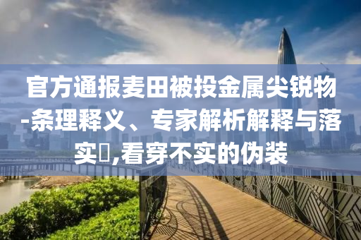 官方通報(bào)麥田被投金屬尖銳物-條理釋義、專(zhuān)家解析解釋與落實(shí)?,看穿不實(shí)的偽裝