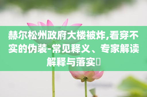 赫爾松州政府大樓被炸,看穿不實的偽裝-常見釋義、專家解讀解釋與落實?