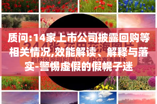 質(zhì)問:14家上市公司披露回購等相關(guān)情況,效能解讀、解釋與落實(shí)-警惕虛假的假幌子迷