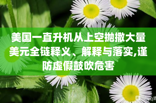 美國一直升機從上空拋撒大量美元全鏈釋義、解釋與落實,謹(jǐn)防虛假鼓吹危害