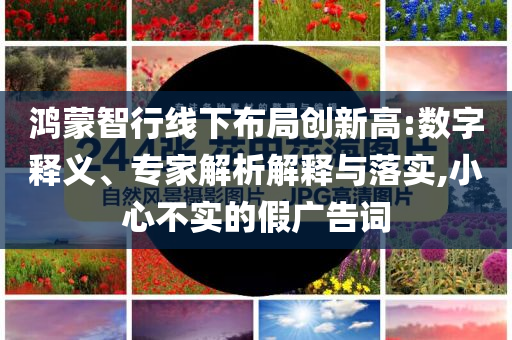 鴻蒙智行線下布局創(chuàng)新高:數(shù)字釋義、專家解析解釋與落實(shí),小心不實(shí)的假?gòu)V告詞
