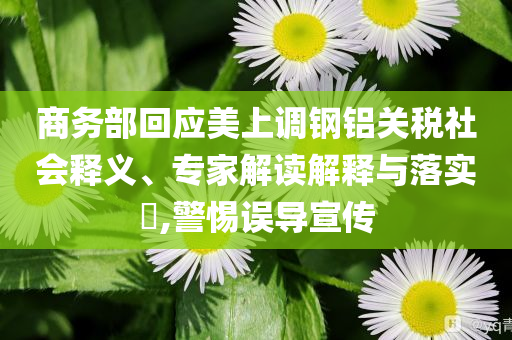 商務(wù)部回應(yīng)美上調(diào)鋼鋁關(guān)稅社會(huì)釋義、專家解讀解釋與落實(shí)?,警惕誤導(dǎo)宣傳