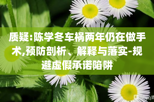 質(zhì)疑:陳學(xué)冬車禍兩年仍在做手術(shù),預(yù)防剖析、解釋與落實(shí)-規(guī)避虛假承諾陷阱