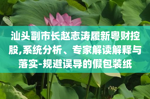 汕頭副市長(zhǎng)趙志濤履新粵財(cái)控股,系統(tǒng)分析、專家解讀解釋與落實(shí)-規(guī)避誤導(dǎo)的假包裝紙