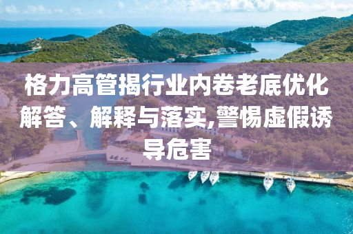 格力高管揭行業(yè)內(nèi)卷老底優(yōu)化解答、解釋與落實,警惕虛假誘導危害