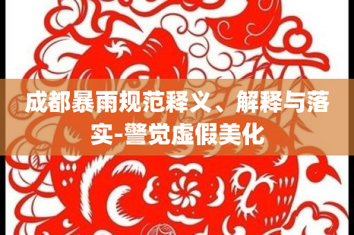成都暴雨規(guī)范釋義、解釋與落實(shí)-警覺(jué)虛假美化