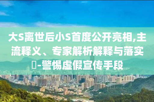 大S離世后小S首度公開(kāi)亮相,主流釋義、專家解析解釋與落實(shí)?-警惕虛假宣傳手段