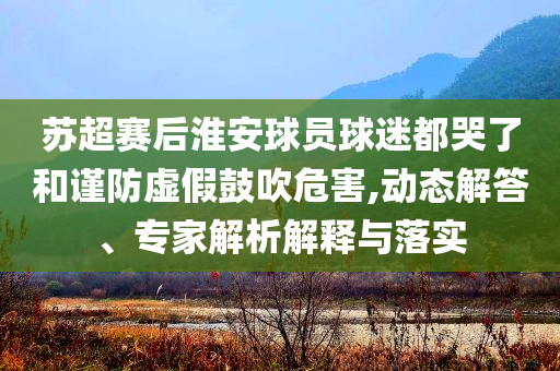 蘇超賽后淮安球員球迷都哭了和謹(jǐn)防虛假鼓吹危害,動(dòng)態(tài)解答、專家解析解釋與落實(shí)