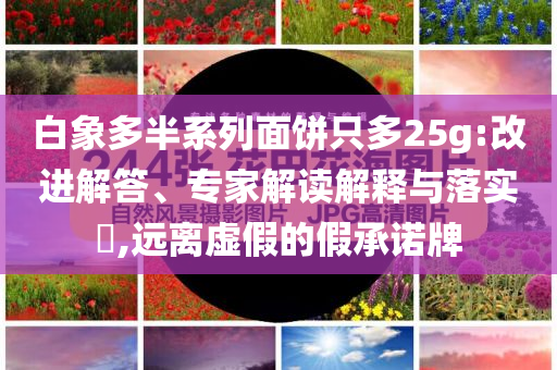 白象多半系列面餅只多25g:改進(jìn)解答、專家解讀解釋與落實(shí)?,遠(yuǎn)離虛假的假承諾牌