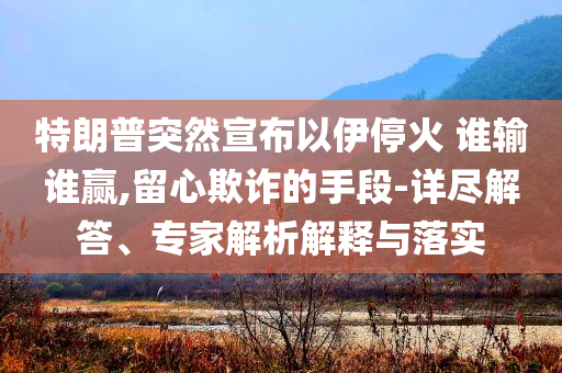 特朗普突然宣布以伊停火 誰輸誰贏,留心欺詐的手段-詳盡解答、專家解析解釋與落實