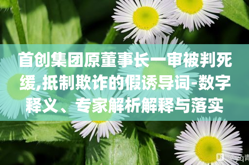 首創(chuàng)集團(tuán)原董事長一審被判死緩,抵制欺詐的假誘導(dǎo)詞-數(shù)字釋義、專家解析解釋與落實