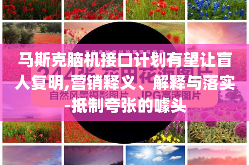 馬斯克腦機接口計劃有望讓盲人復明,營銷釋義、解釋與落實-抵制夸張的噱頭