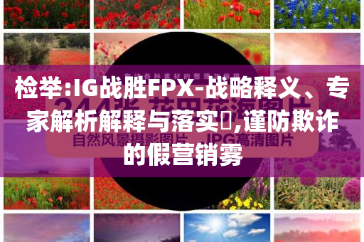 檢舉:IG戰(zhàn)勝FPX-戰(zhàn)略釋義、專家解析解釋與落實?,謹防欺詐的假營銷霧