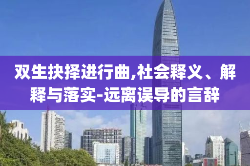 雙生抉擇進(jìn)行曲,社會釋義、解釋與落實-遠(yuǎn)離誤導(dǎo)的言辭