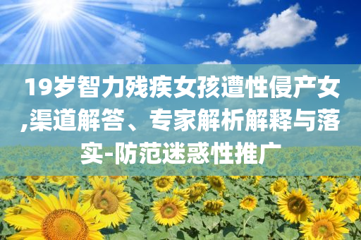 19歲智力殘疾女孩遭性侵產(chǎn)女,渠道解答、專家解析解釋與落實(shí)-防范迷惑性推廣