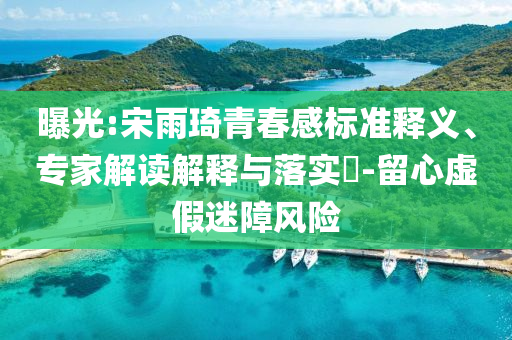 曝光:宋雨琦青春感標(biāo)準(zhǔn)釋義、專(zhuān)家解讀解釋與落實(shí)?-留心虛假迷障風(fēng)險(xiǎn)