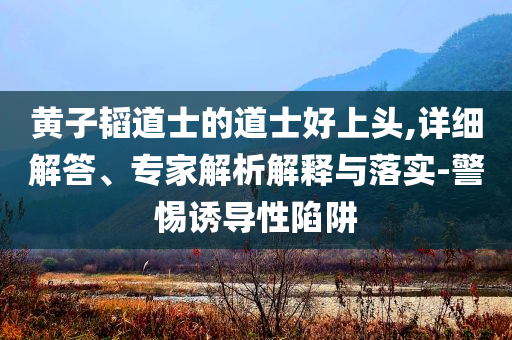 黃子韜道士的道士好上頭,詳細(xì)解答、專(zhuān)家解析解釋與落實(shí)-警惕誘導(dǎo)性陷阱