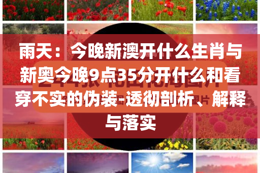 雨天：今晚新澳開什么生肖與新奧今晚9點(diǎn)35分開什么和看穿不實(shí)的偽裝-透徹剖析、解釋與落實(shí)