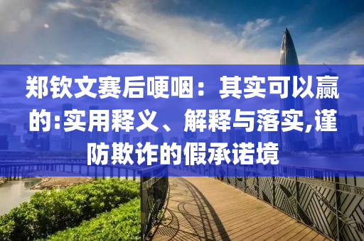 鄭欽文賽后哽咽：其實可以贏的:實用釋義、解釋與落實,謹(jǐn)防欺詐的假承諾境