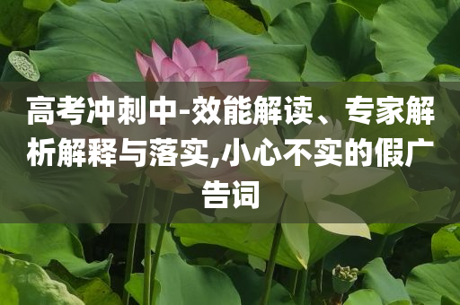 高考沖刺中-效能解讀、專家解析解釋與落實(shí),小心不實(shí)的假廣告詞