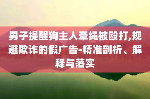男子提醒狗主人牽繩被毆打,規(guī)避欺詐的假廣告-精準剖析、解釋與落實