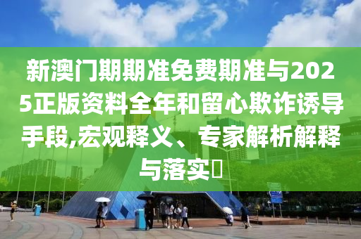 新澳門期期準免費期準與2025正版資料全年和留心欺詐誘導(dǎo)手段,宏觀釋義、專家解析解釋與落實?