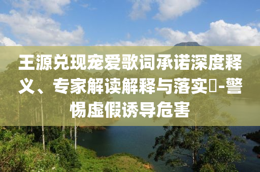 王源兌現(xiàn)寵愛歌詞承諾深度釋義、專家解讀解釋與落實(shí)?-警惕虛假誘導(dǎo)危害
