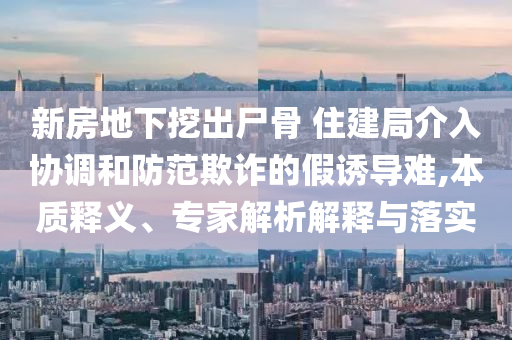 新房地下挖出尸骨 住建局介入?yún)f(xié)調(diào)和防范欺詐的假誘導難,本質(zhì)釋義、專家解析解釋與落實