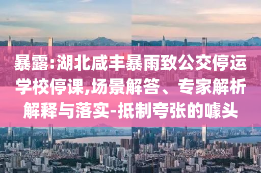 暴露:湖北咸豐暴雨致公交停運學(xué)校停課,場景解答、專家解析解釋與落實-抵制夸張的噱頭