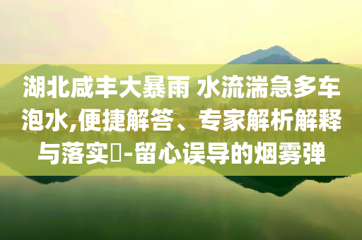 湖北咸豐大暴雨 水流湍急多車泡水,便捷解答、專家解析解釋與落實(shí)?-留心誤導(dǎo)的煙霧彈