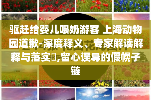 驅(qū)趕給嬰兒喂奶游客 上海動物園道歉-深度釋義、專家解讀解釋與落實?,留心誤導(dǎo)的假幌子鏈