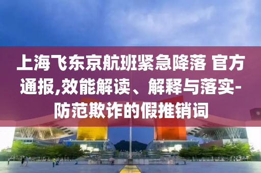 上海飛東京航班緊急降落 官方通報,效能解讀、解釋與落實-防范欺詐的假推銷詞