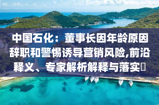 中國石化：董事長因年齡原因辭職和警惕誘導(dǎo)營銷風(fēng)險(xiǎn),前沿釋義、專家解析解釋與落實(shí)?