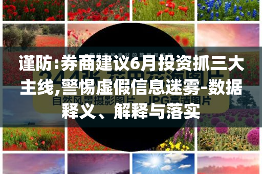 謹防:券商建議6月投資抓三大主線,警惕虛假信息迷霧-數(shù)據(jù)釋義、解釋與落實