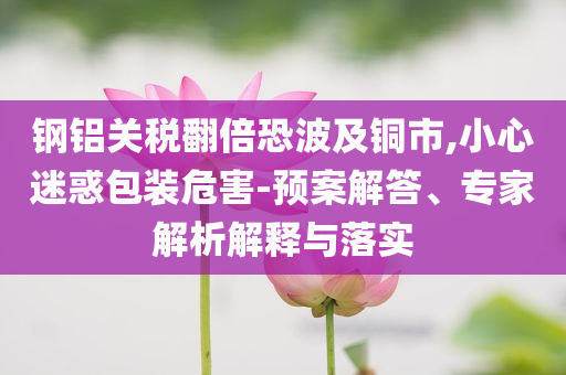 鋼鋁關(guān)稅翻倍恐波及銅市,小心迷惑包裝危害-預案解答、專家解析解釋與落實