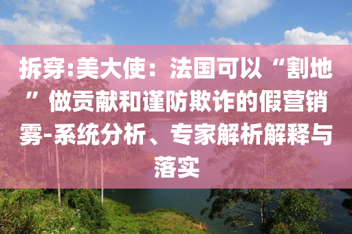 拆穿:美大使：法國可以“割地”做貢獻(xiàn)和謹(jǐn)防欺詐的假營銷霧-系統(tǒng)分析、專家解析解釋與落實(shí)