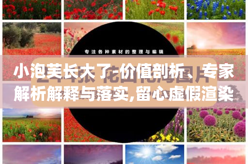 小泡芙長(zhǎng)大了-價(jià)值剖析、專(zhuān)家解析解釋與落實(shí),留心虛假渲染