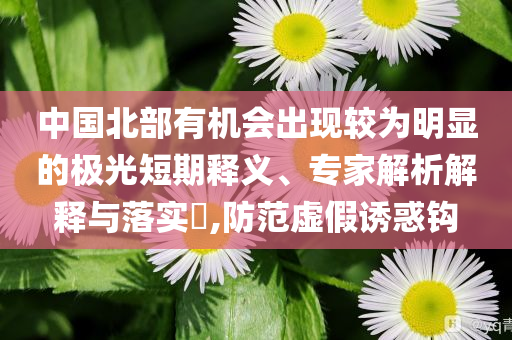 中國(guó)北部有機(jī)會(huì)出現(xiàn)較為明顯的極光短期釋義、專(zhuān)家解析解釋與落實(shí)?,防范虛假誘惑鉤