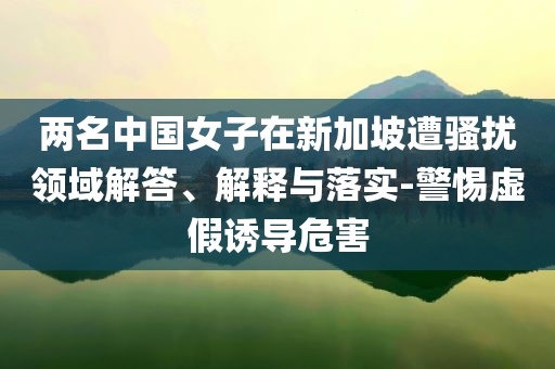 兩名中國(guó)女子在新加坡遭騷擾領(lǐng)域解答、解釋與落實(shí)-警惕虛假誘導(dǎo)危害