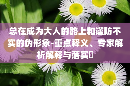 總在成為大人的路上和謹防不實的偽形象-重點釋義、專家解析解釋與落實?