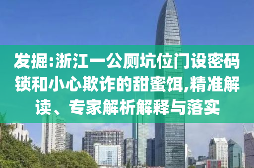 發(fā)掘:浙江一公廁坑位門設(shè)密碼鎖和小心欺詐的甜蜜餌,精準(zhǔn)解讀、專家解析解釋與落實