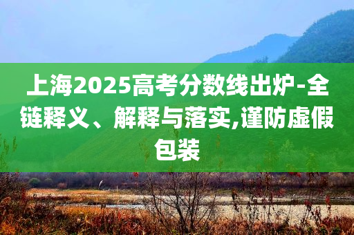 上海2025高考分?jǐn)?shù)線出爐-全鏈釋義、解釋與落實(shí),謹(jǐn)防虛假包裝
