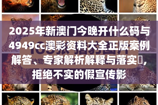 2025年新澳門今晚開什么碼與4949cc澳彩資料大全正版案例解答、專家解析解釋與落實(shí)?,拒絕不實(shí)的假宣傳影