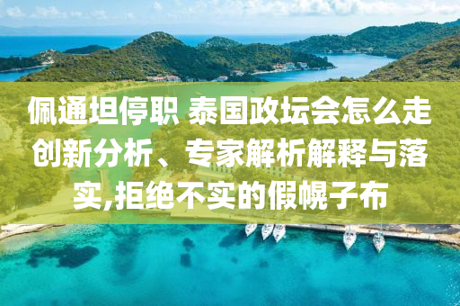 佩通坦停職 泰國(guó)政壇會(huì)怎么走創(chuàng)新分析、專家解析解釋與落實(shí),拒絕不實(shí)的假幌子布