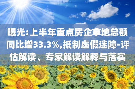 曝光:上半年重點房企拿地總額同比增33.3%,抵制虛假迷障-評估解讀、專家解讀解釋與落實
