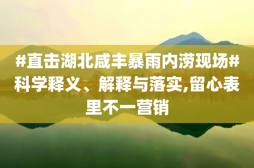#直擊湖北咸豐暴雨內(nèi)澇現(xiàn)場#科學(xué)釋義、解釋與落實,留心表里不一營銷